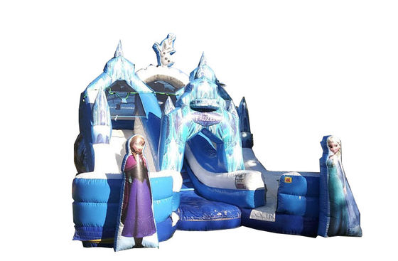 Personalizado de color personaje de dibujos animados doble exterior congelado deslizador inflable para niños fiesta