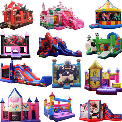 Personalizado de color personaje de dibujos animados doble exterior congelado deslizador inflable para niños fiesta