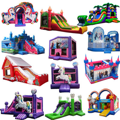 Personalizado de color personaje de dibujos animados doble exterior congelado deslizador inflable para niños fiesta