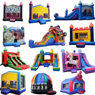 Personalizado de color personaje de dibujos animados doble exterior congelado deslizador inflable para niños fiesta
