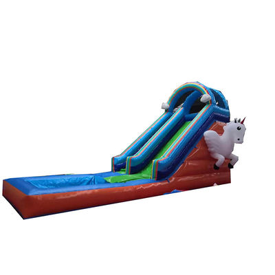 Slide de piscina de agua para niños con soplador de aire estándar CE y Unicorn Excitement