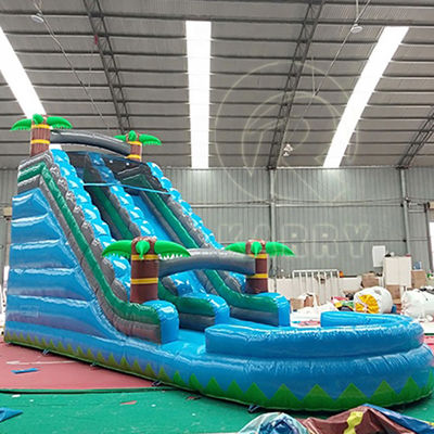 Oportunidad comercial Palma multicolor tobogán de agua inflable con piscina pequeña