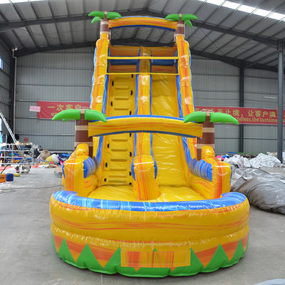 Oportunidad comercial Palma multicolor tobogán de agua inflable con piscina pequeña