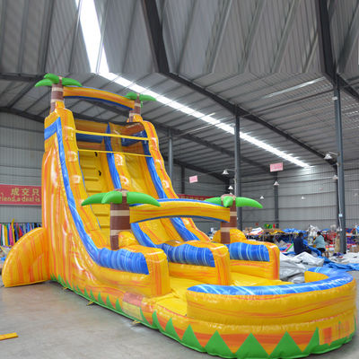 Oportunidad comercial Palma multicolor tobogán de agua inflable con piscina pequeña