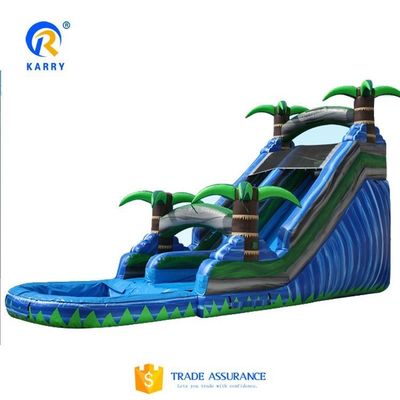 Diseño de árboles de palma inflables tobogán de agua para el patio de recreo de 15 pies grado comercial