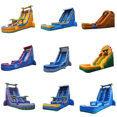 Diseño de árboles de palma inflables tobogán de agua para el patio de recreo de 15 pies grado comercial