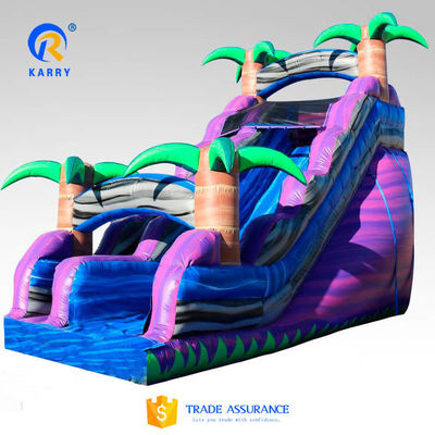 Logotipo personalizado Lovely Green Jungle Safari tobogán de agua inflable para niños y adultos