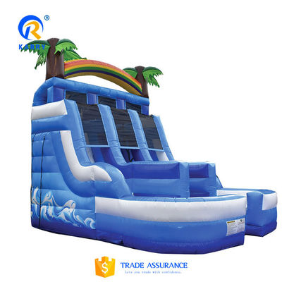 Logotipo personalizado Lovely Green Jungle Safari tobogán de agua inflable para niños y adultos