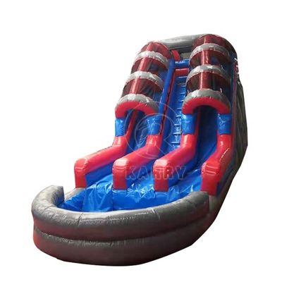 Certificado EN71 Combo de toboganes de agua inflables de doble carril para patios de juegos infantiles al aire libre