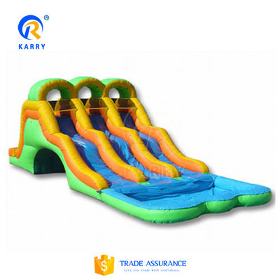 Certificado EN71 Combo de toboganes de agua inflables de doble carril para patios de juegos infantiles al aire libre