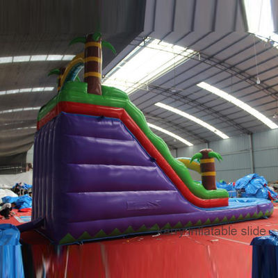 Slide de agua inflable de patio trasero personalizado y trampolín para niños aventura de natación