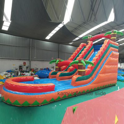 Slide de agua inflable de patio trasero personalizado y trampolín para niños aventura de natación