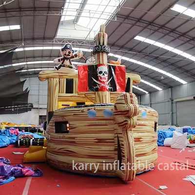 Material de PVC completamente impreso Inflable Barco pirata Deslizador seco para interés y venta infantil
