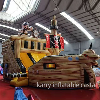Material de PVC completamente impreso Inflable Barco pirata Deslizador seco para interés y venta infantil