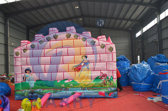 Comercial Pink Fairy Princess Castillo Dinosaurio Inflable Casa de rebote con tobogán