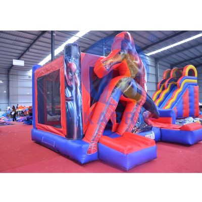 Unisex Super Cool Spiderman Casa de rebote inflable con deslizamiento húmedo seco tamaño personalizado