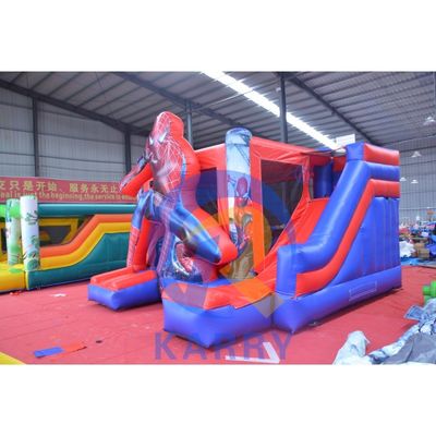 Unisex Super Cool Spiderman Casa de rebote inflable con deslizamiento húmedo seco tamaño personalizado