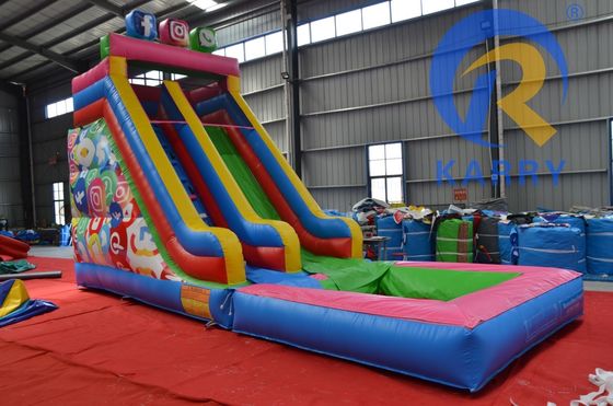 Castillo de salto inflable personalizable para adultos Gran tobogán acuático comercial