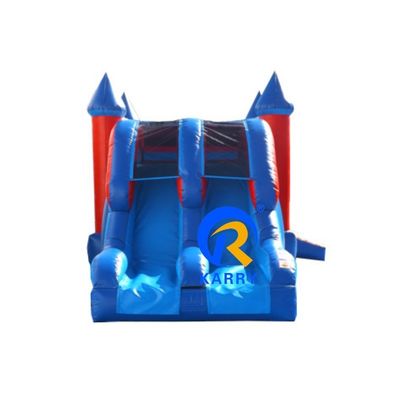 Diseño de una combinación de salpicadores inflables con dos toboganes de agua y transporte marítimo / aéreo en piscina