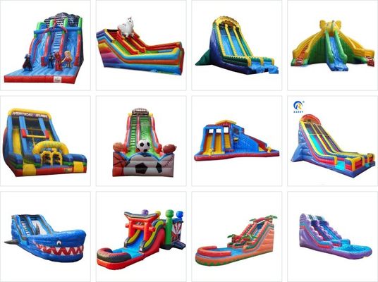 Centro de juego de toboganes de agua inflables para niños certificados EN71/EN14960/CE para exteriores