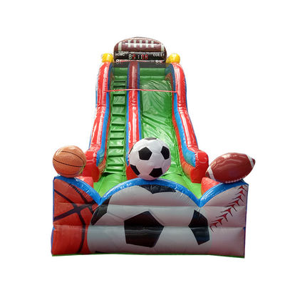 Juegos deportivos de baloncesto inflables comerciales, tobogán de piscina de agua para niños y adultos