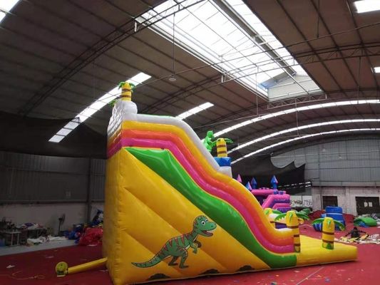 Parque de diversiones comercial Desarrollo de toboganes acuáticos Selva tropical inflable con casa de rebote