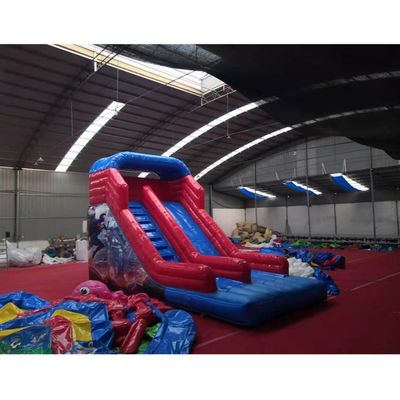Platón material de lonas de PVC características gran hombre araña bouncer inflable tobogán seco