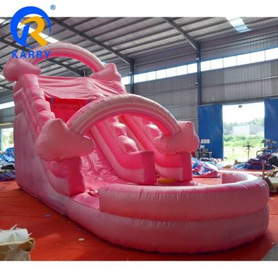 Deslizador de agua portátil rosa puro inflable con piscina Casa de salto Salto Castillo de salto