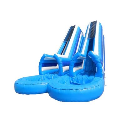 Deslizamiento inflable de agua en interiores con doble carril grande y piscina combinada húmeda
