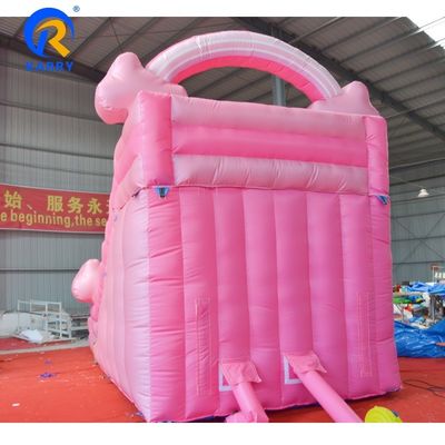 Deslizador de agua portátil rosa puro inflable con piscina Casa de salto Salto Castillo de salto