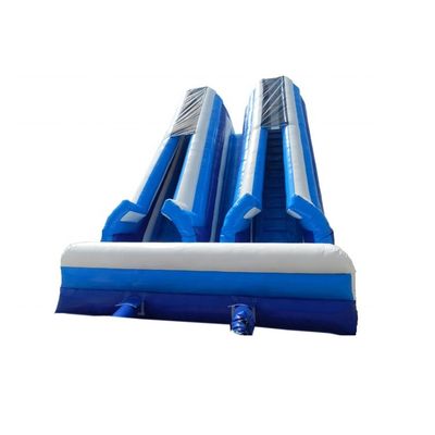 Deslizamiento inflable de agua en interiores con doble carril grande y piscina combinada húmeda