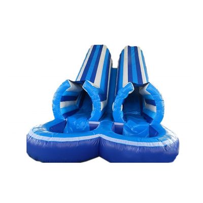 Deslizamiento inflable de agua en interiores con doble carril grande y piscina combinada húmeda