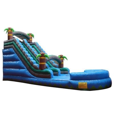 Deslizamiento inflable de agua en interiores con doble carril grande y piscina combinada húmeda