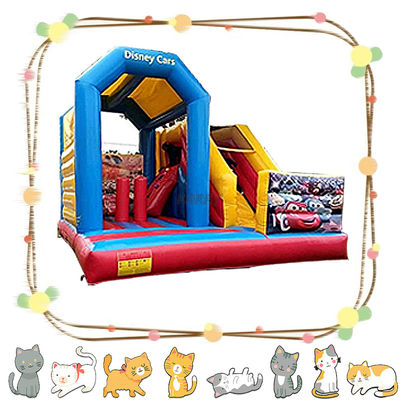 Exterior coche de carreras inflable deslizador deslizamientos secos castillo casa de rebote para niños