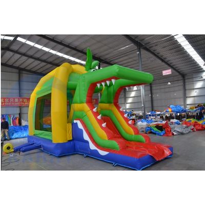 Deslizador inflables para niños Combo Pequeña jungla Castillo de cocodrilos con deslizador divertido