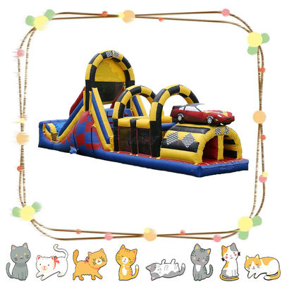 Exterior coche de carreras inflable deslizador deslizamientos secos castillo casa de rebote para niños