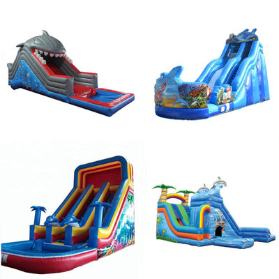 5*11*6m Deslizador de agua inflable Combinado con piscina y escalera
