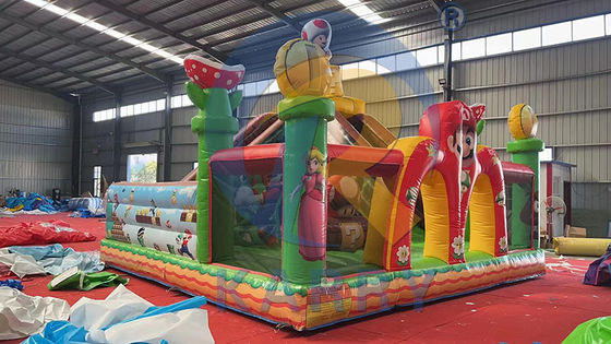 Deslizamiento de salto con kits de reparación PVC comercial inflables Parque de la ciudad divertido Mario