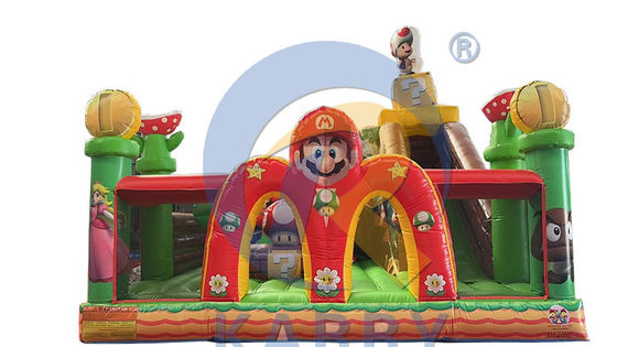 Deslizamiento de salto con kits de reparación PVC comercial inflables Parque de la ciudad divertido Mario