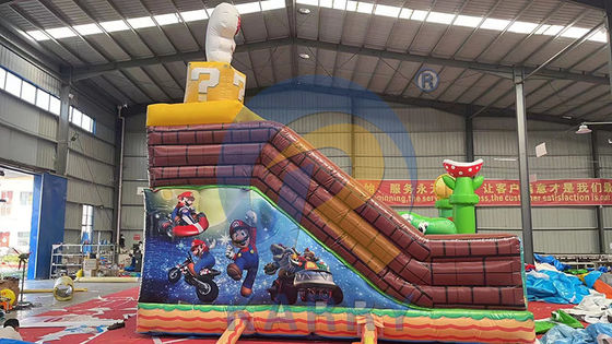 Deslizamiento de salto con kits de reparación PVC comercial inflables Parque de la ciudad divertido Mario
