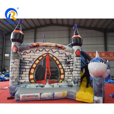 Unisex Custom Colorido PVC Inflatable Castillo Rebobinable con Deslizador Diseño de Dragón de Tosco Grande
