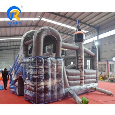 Unisex Custom Colorido PVC Inflatable Castillo Rebobinable con Deslizador Diseño de Dragón de Tosco Grande