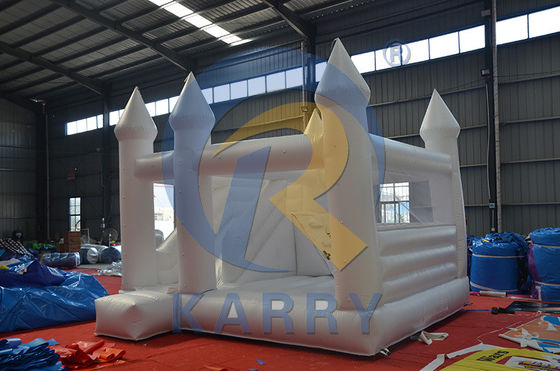 Jardín de juegos al aire libre inflable Casa de salto blanco con tobogán y castillo de salto