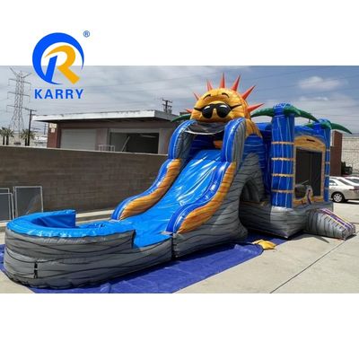 Entretenimiento Personalizado Deslizador Inflable Deslizador de agua Castillo de salto con tobogán y piscina
