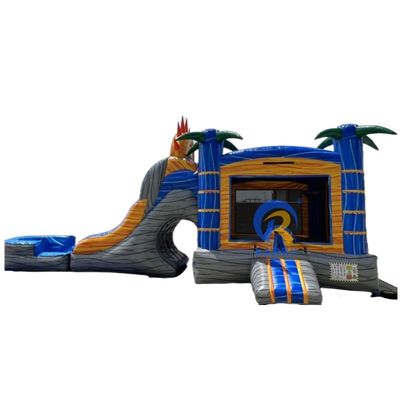 Envío marítimo PVC Palma Castillo de salto con tobogán Casa de salto inflable con tobogán