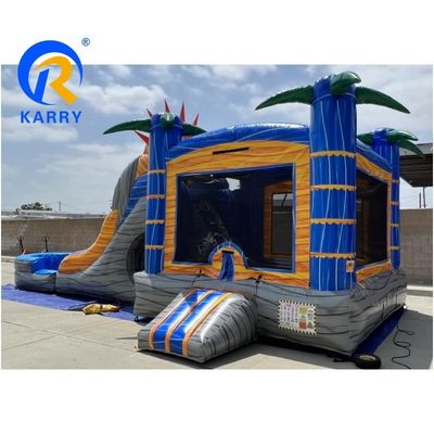Envío marítimo PVC Palma Castillo de salto con tobogán Casa de salto inflable con tobogán