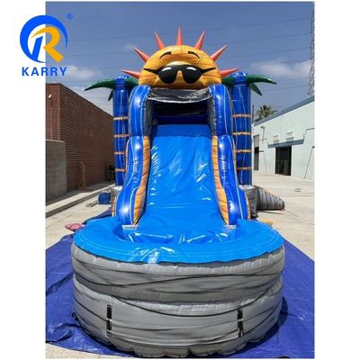 Envío marítimo PVC Palma Castillo de salto con tobogán Casa de salto inflable con tobogán