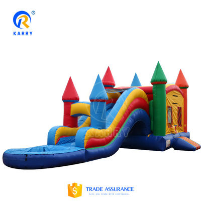 Casa inflable de PVC personalizada con tobogán saltando castillo de salto para fiestas alquiler de juguetes para niños juego con soplador