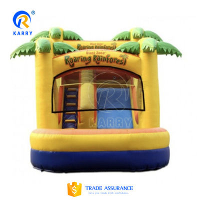 Acorde el peso real del tobogán de agua inflable comercial con piscina y diseño de árboles de palma