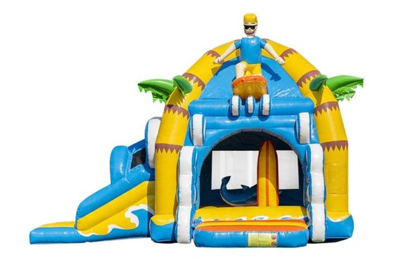 Parque acuático de verano unisex Casa de salto inflable con juego de castillo de deslizamiento y salto
